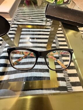 FRAME Only - Prada Black Frame Sunglasses with Floral Patterned